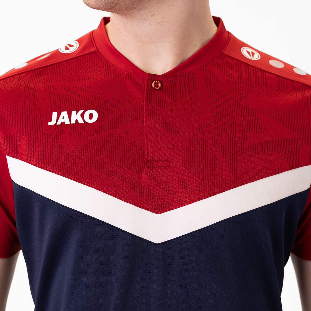 JAKO Polo Iconic 6324 marine/chili rot