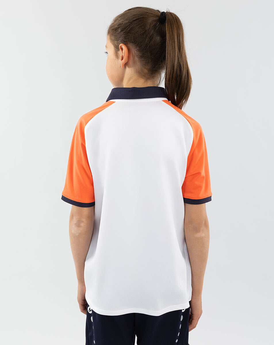 JAKO Polo Dynamic weiß/coral/marine