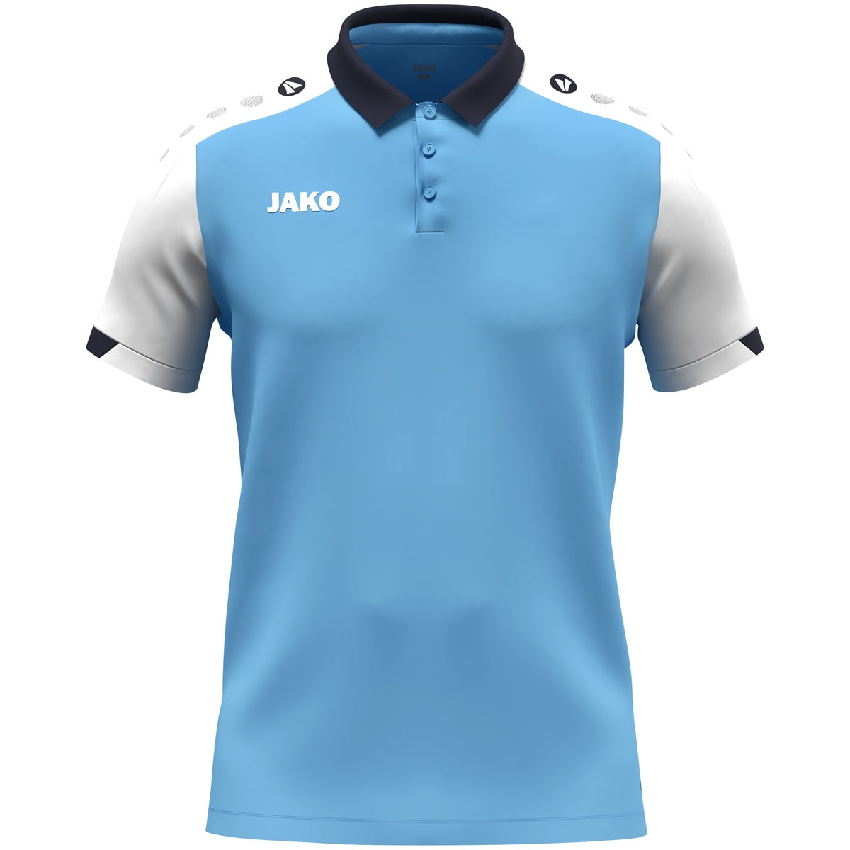 JAKO Polo Dynamic skyblue/weiß/marine