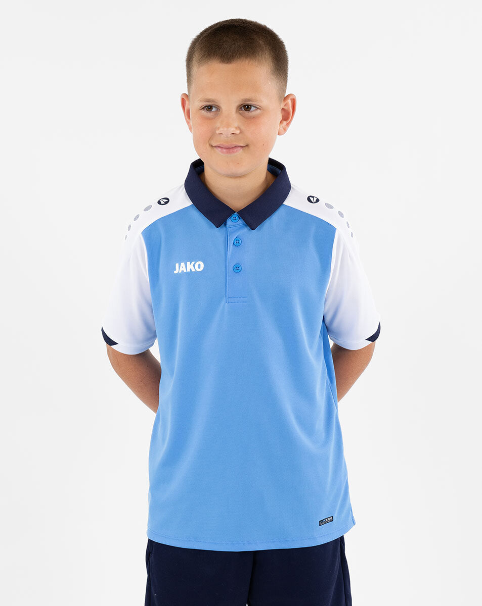 JAKO Polo Dynamic skyblue/weiß/marine
