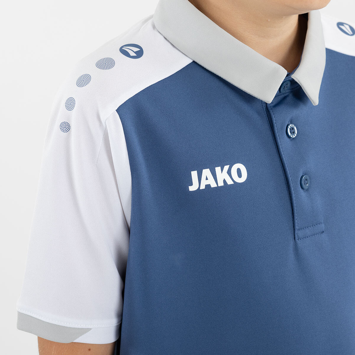 JAKO Polo Dynamic nachtblau/weiß/hellgrau