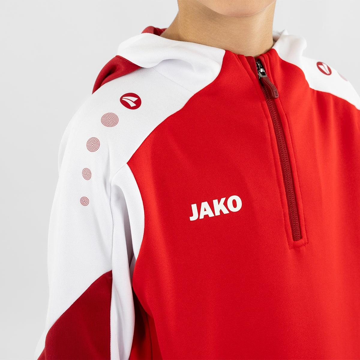 JAKO Zip Hoodie Dynamic rot/weiß/dunkelrot