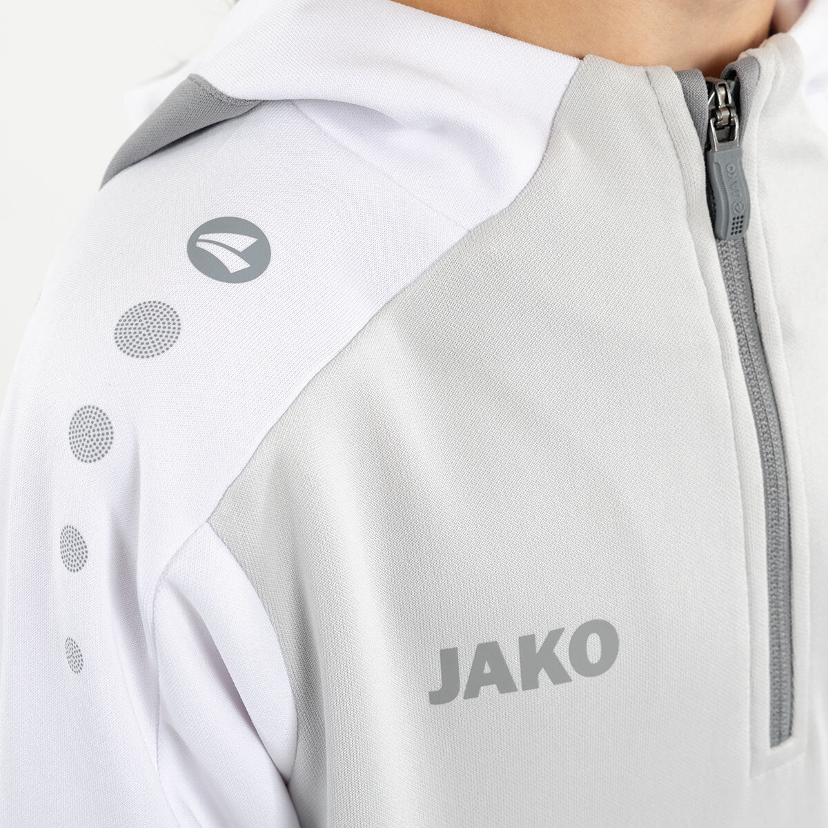 JAKO Zip Hoodie Dynamic hellgrau/weiß/grau