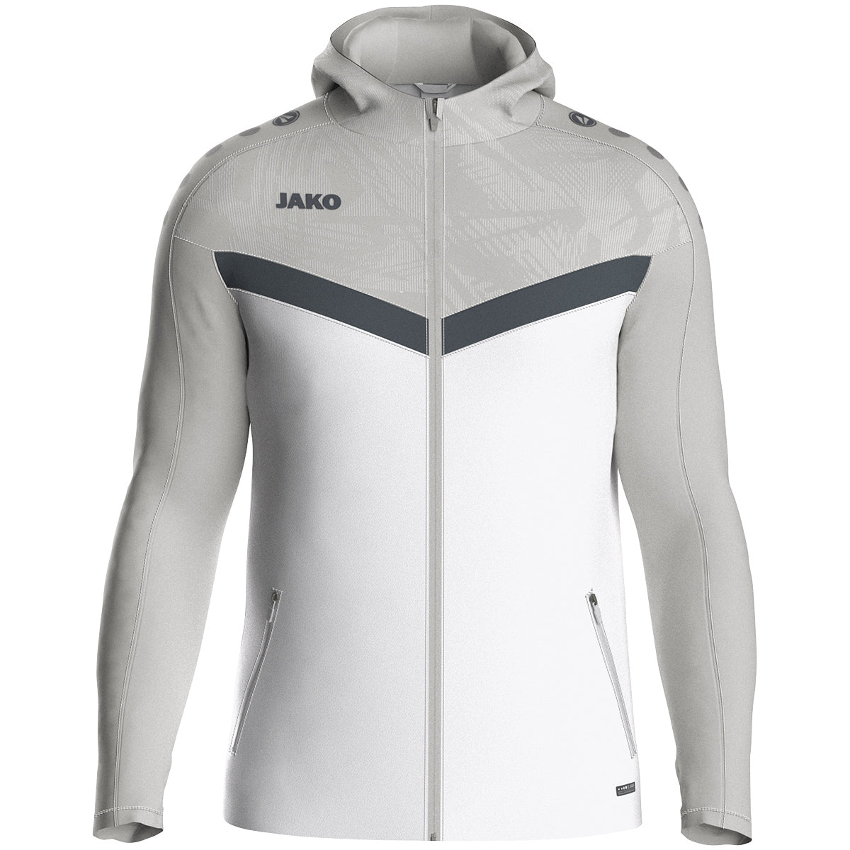JAKO Kapuzenjacke Iconic 6824 weiß/soft grey/anthra light
