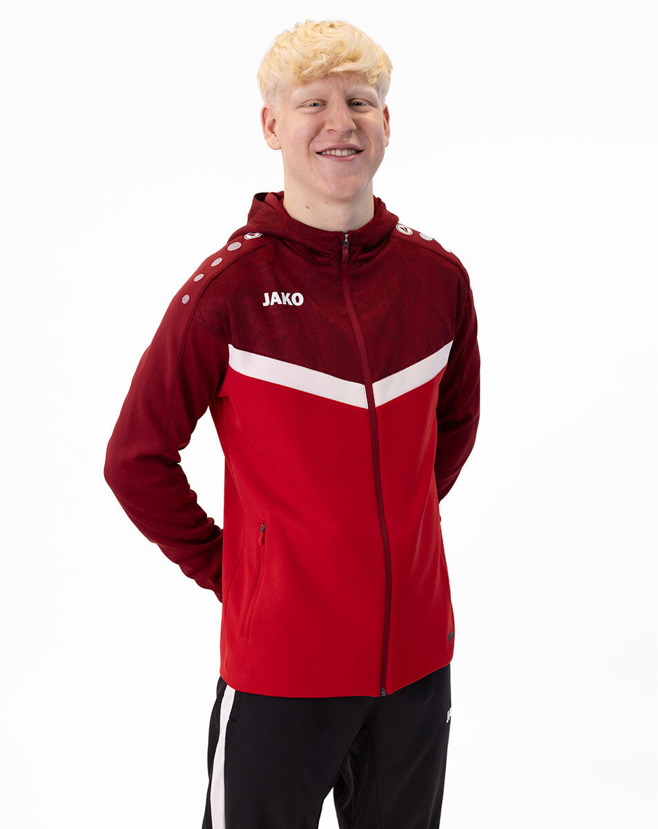 JAKO Kapuzenjacke Iconic 6824 rot/weinrot