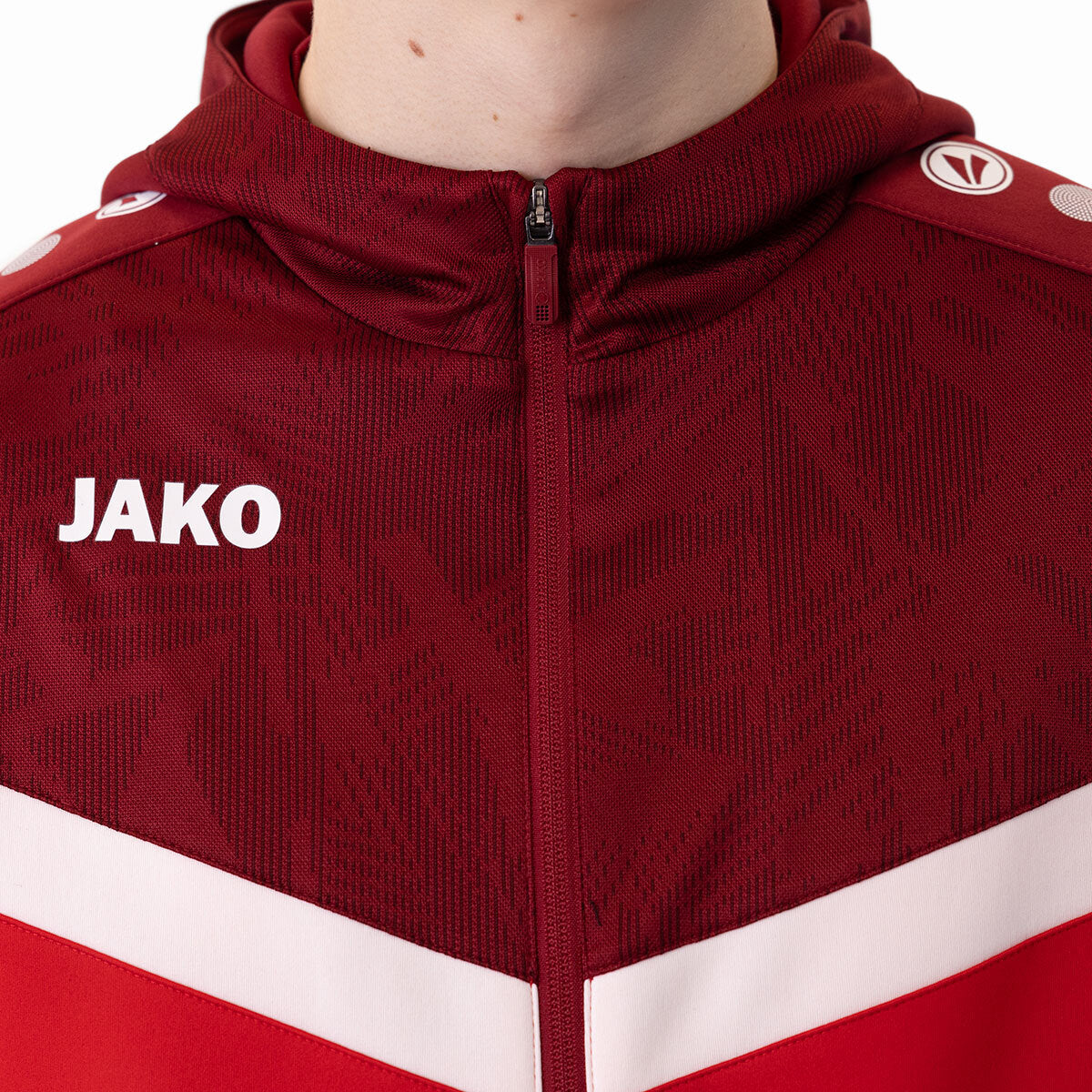 JAKO Kapuzenjacke Iconic 6824 rot/weinrot