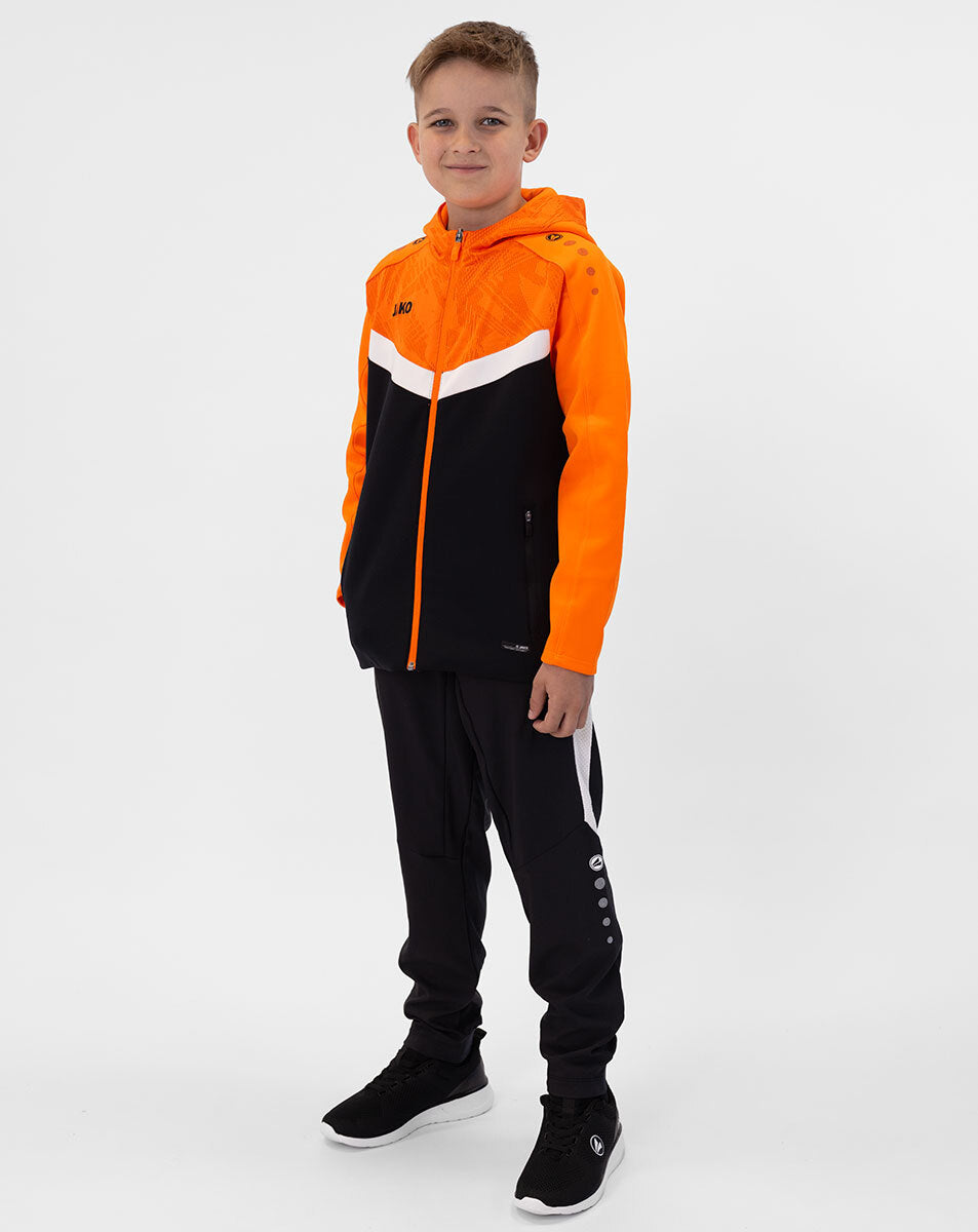 JAKO Kapuzenjacke Iconic 6824 schwarz/neonorange