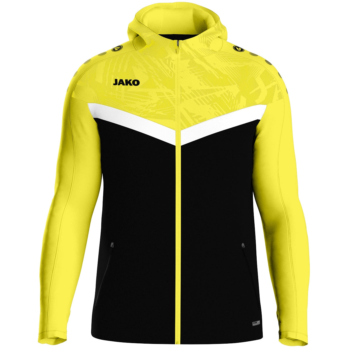 JAKO Kapuzenjacke Iconic 6824 schwarz/soft yellow