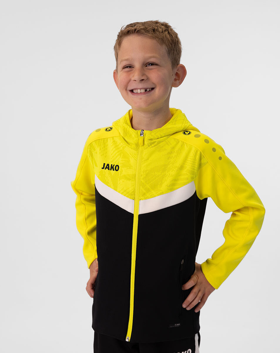 JAKO Kapuzenjacke Iconic 6824 schwarz/soft yellow