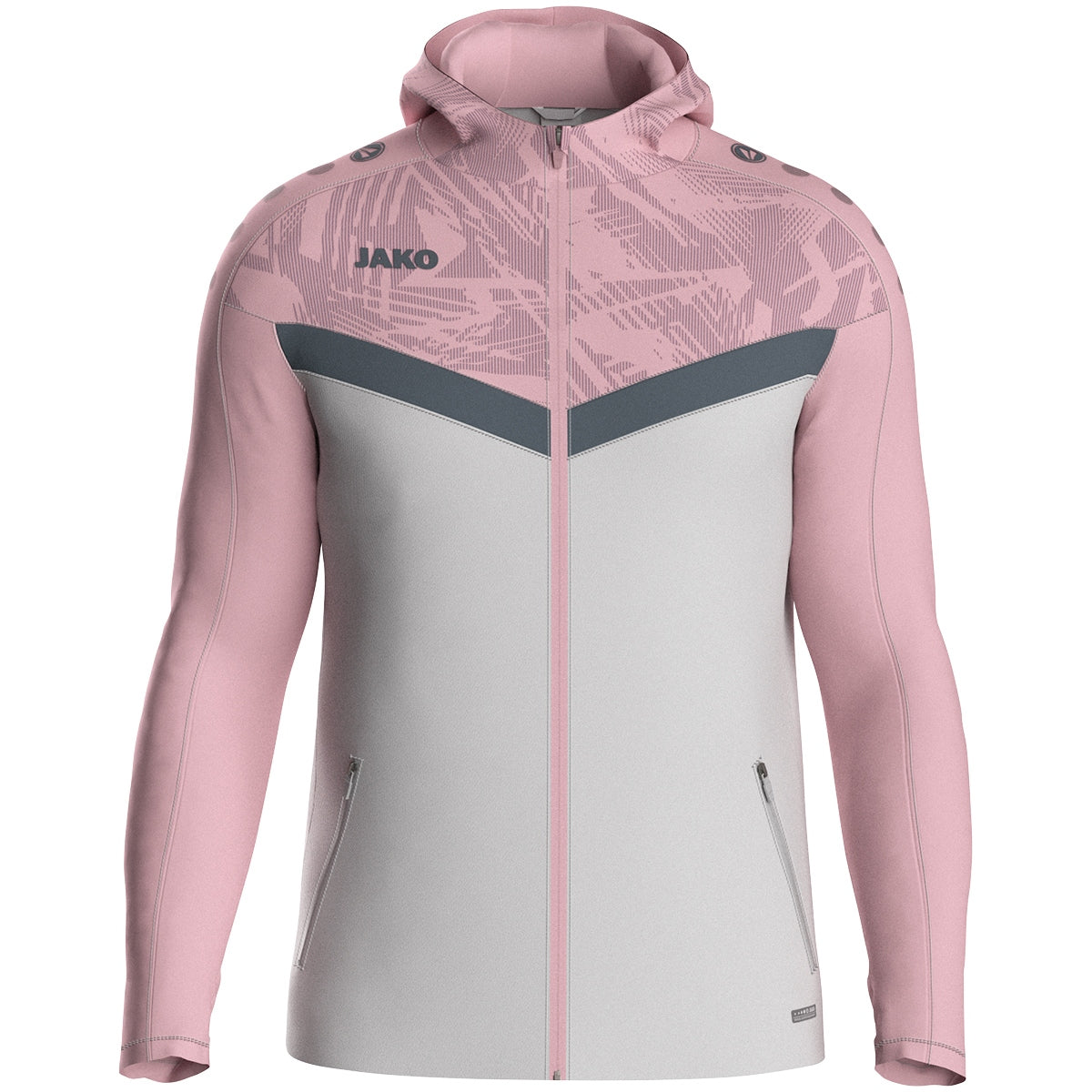 JAKO Kapuzenjacke Iconic 6824 soft grey/dusky pink/anthra light