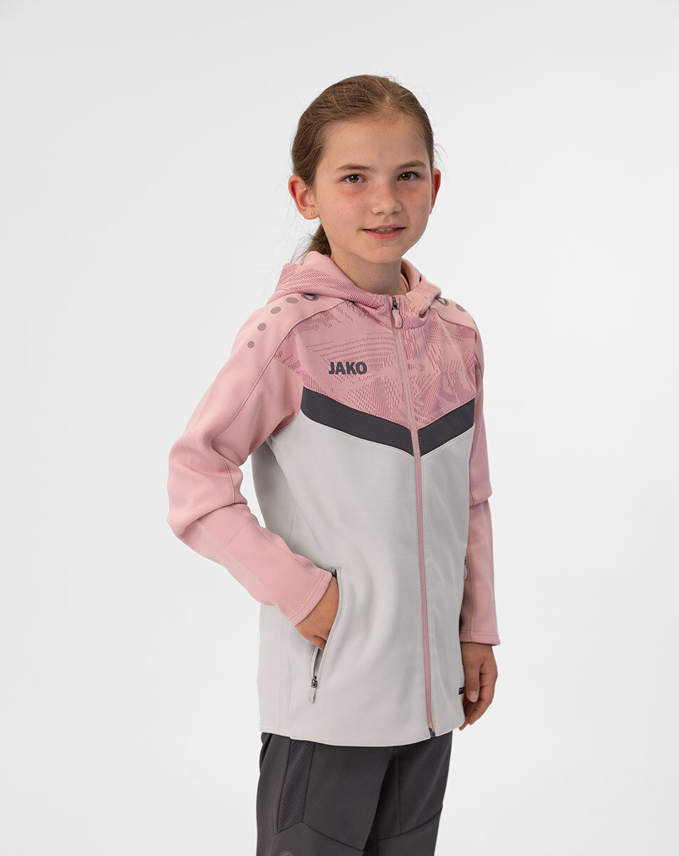 JAKO Kapuzenjacke Iconic 6824 soft grey/dusky pink/anthra light