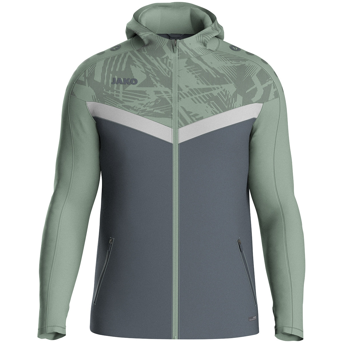 JAKO Kapuzenjacke Iconic 6824 anthra light/mintgrün/soft grey