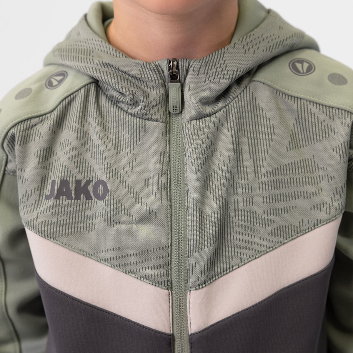 JAKO Kapuzenjacke Iconic 6824 anthra light/mintgrün/soft grey