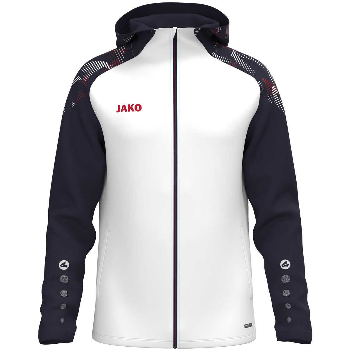 JAKO Kapuzenjacke Sonic weiß/marine/rot