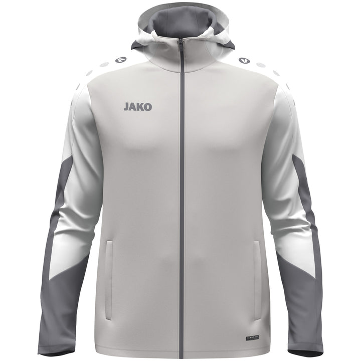 JAKO Kapuzenjacke Dynamic hellgrau/weiß/grau