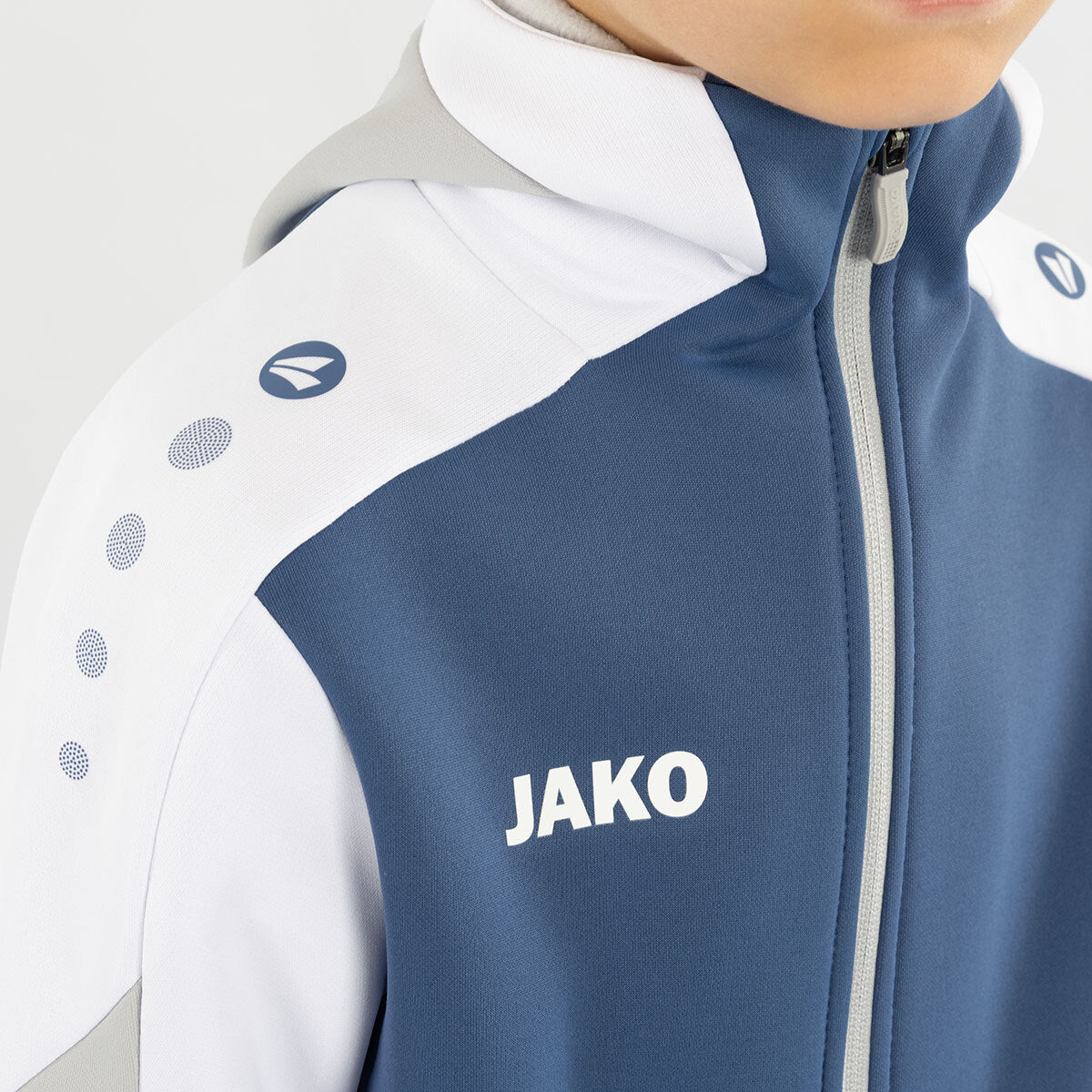 JAKO Kapuzenjacke Dynamic nachtblau/weiß/hellgrau
