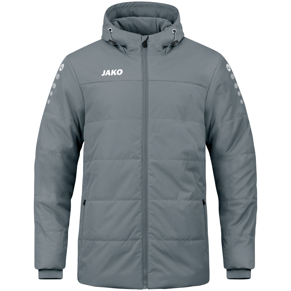 JAKO Coachjacke Team mit Kapuze steingrau