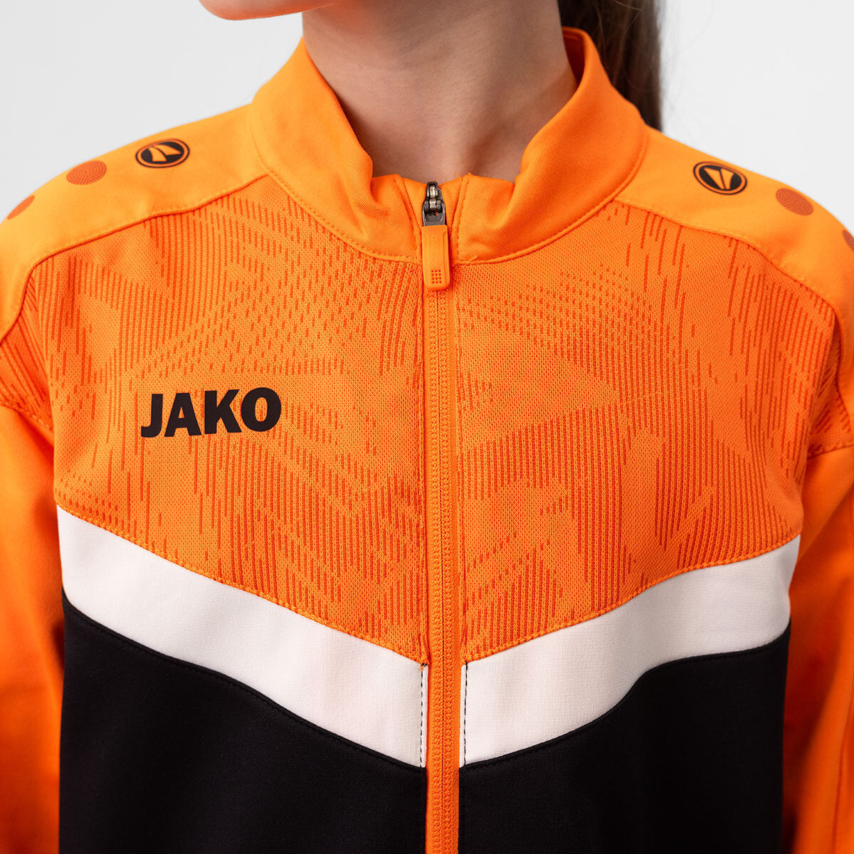 JAKO Polyesterjacke Iconic 9324 schwarz/neonorange