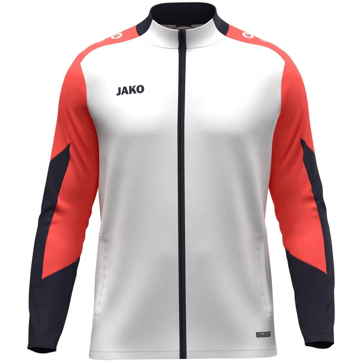 JAKO Polyesterjacke Dynamic weiß/coral/marine