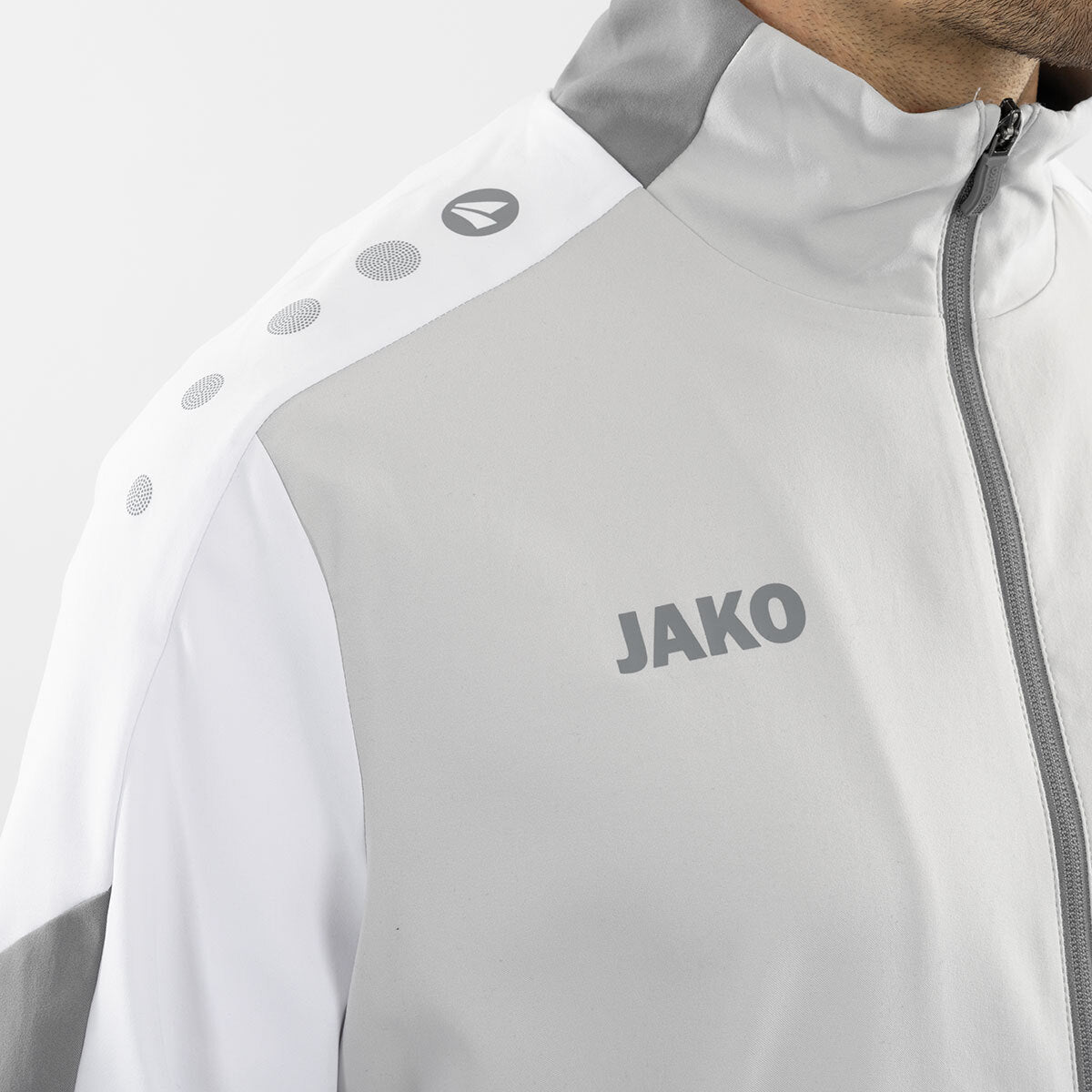 JAKO Webjacke Dynamic hellgrau/weiß/grau