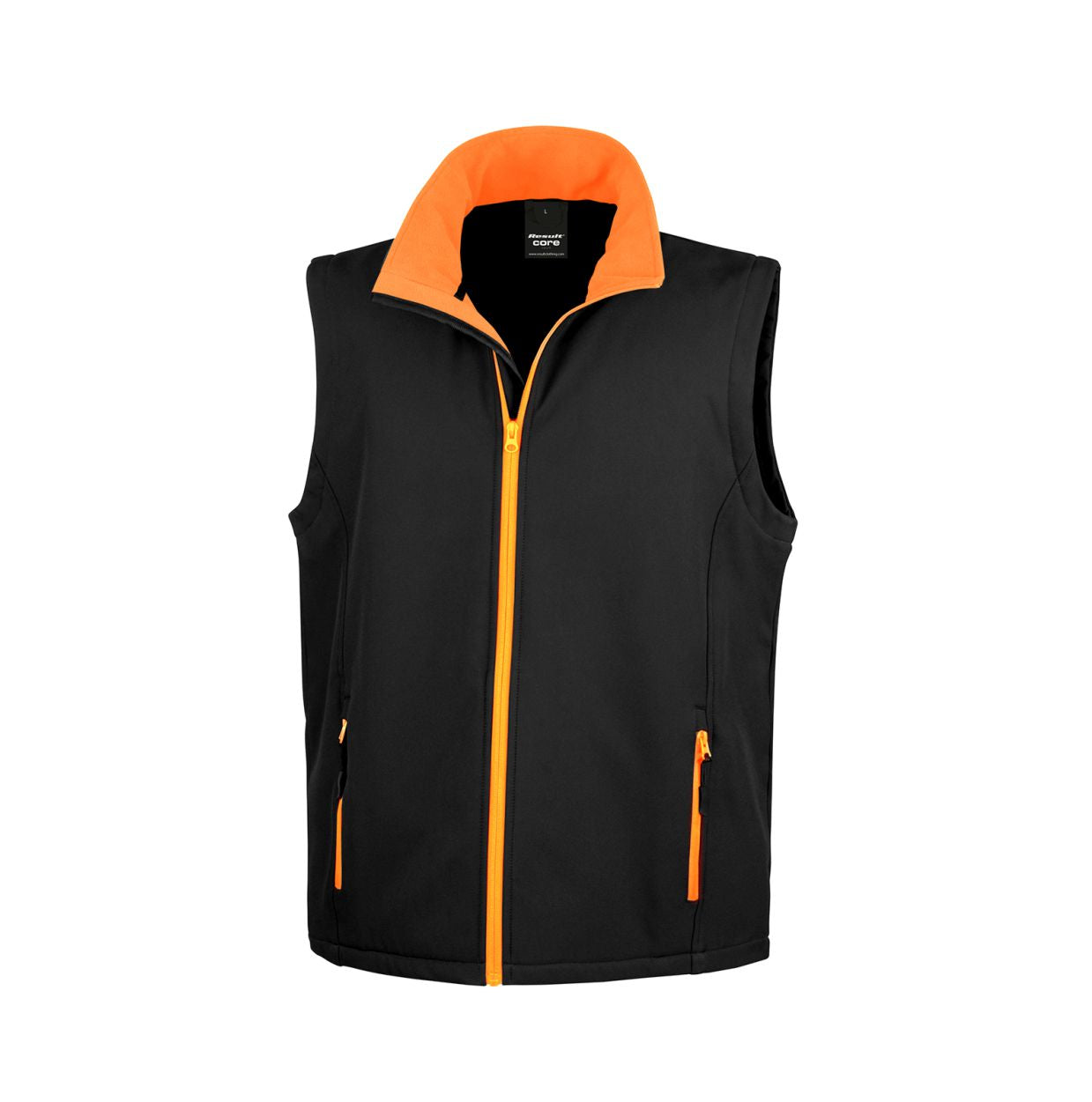 Softshell Bodywarmer Result Schwarz/Orange Vorderseite