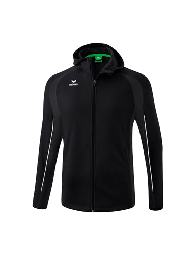 ERIMA LIGA STAR Trainingsjacke mit Kapuze schwarz/weiß – Vorderansicht