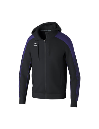 ERIMA EVO STAR Trainingsjacke mit Kapuze schwarz/ultra violet – Vorderansicht