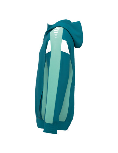 ERIMA CELEBRATE 125 Training Jacket with hood tahitian blue/mint – Seitenansicht