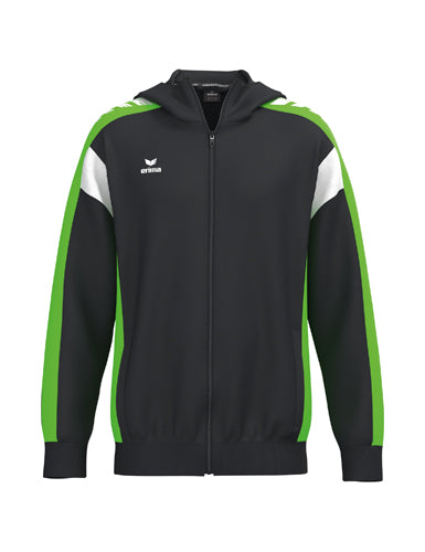 ERIMA CELEBRATE 125 Training Jacket with hood schwarz/green gecko – Vorderansicht