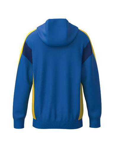 ERIMA CELEBRATE 125 Training Jacket with hood new royal/gelb – Rückansicht
