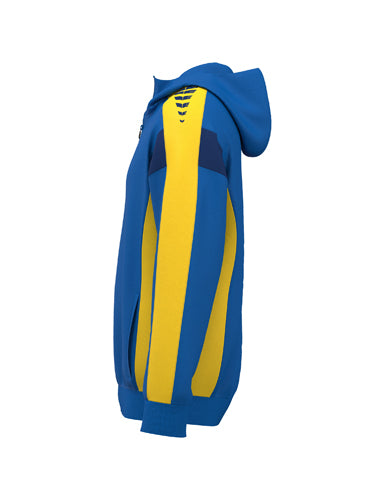 ERIMA CELEBRATE 125 Training Jacket with hood new royal/gelb – Seitenansicht