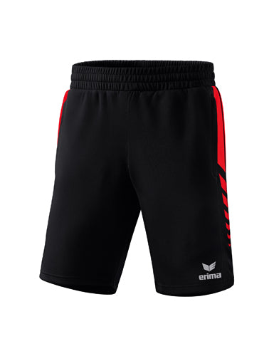 ERIMA Six Wings Worker Shorts schwarz/rot – Vorderansicht