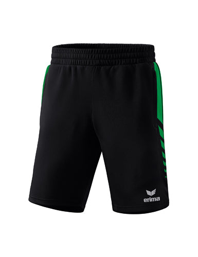 ERIMA Six Wings Worker Shorts schwarz/smaragd – Vorderansicht
