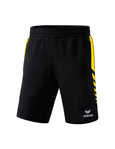 ERIMA Six Wings Worker Shorts schwarz/gelb – Vorderansicht