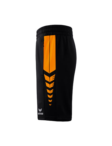 ERIMA Six Wings Worker Shorts schwarz/new orange – Seitenansicht