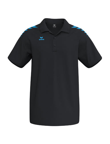 ERIMA CMPT Wings Poloshirt schwarz/curacao – Vorderansicht