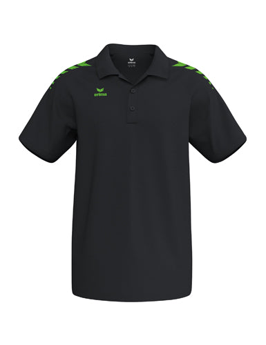 ERIMA CMPT Wings Poloshirt schwarz/green gecko – Vorderansicht