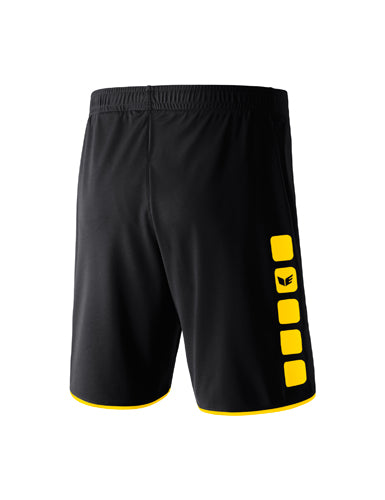 ERIMA CLASSIC 5-C Shorts schwarz/gelb – Rückansicht