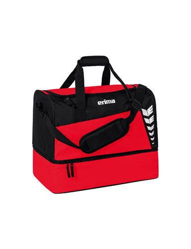 ERIMA SIX WINGS Sporttasche mit Bodenfach rot/schwarz – Vorderansicht