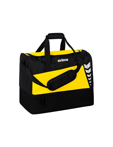 ERIMA SIX WINGS Sporttasche mit Bodenfach gelb/schwarz – Vorderansicht