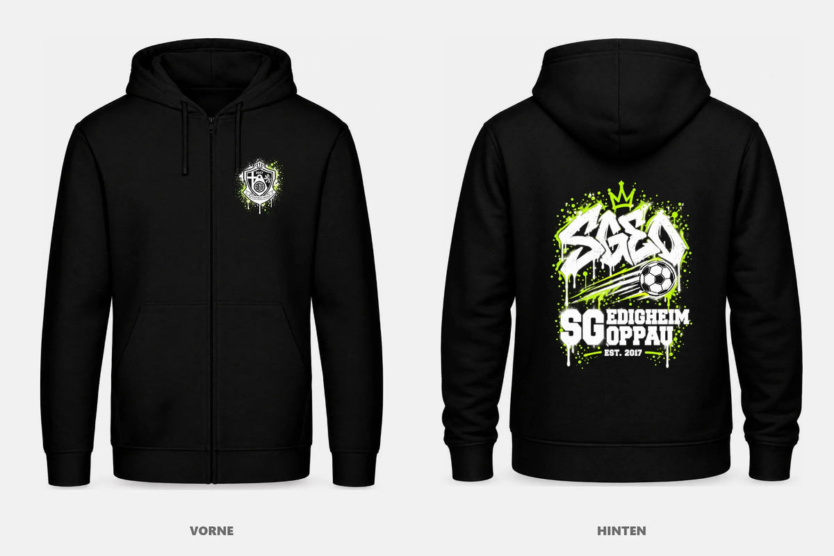 SG Edigheim-Oppau Kapuzenjacke Motiv Graffiti – vorne und hinten